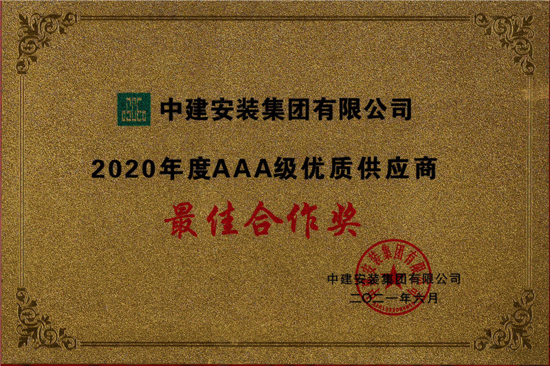 中建安装2020合作奖